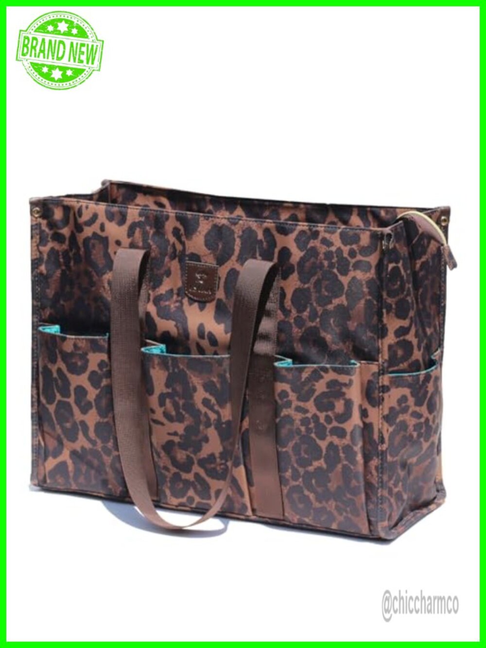 Waterproof Utility Tote Bag Zip Top Large Teacher Work Beach